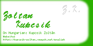 zoltan kupcsik business card