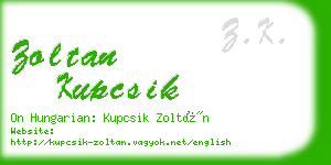 zoltan kupcsik business card